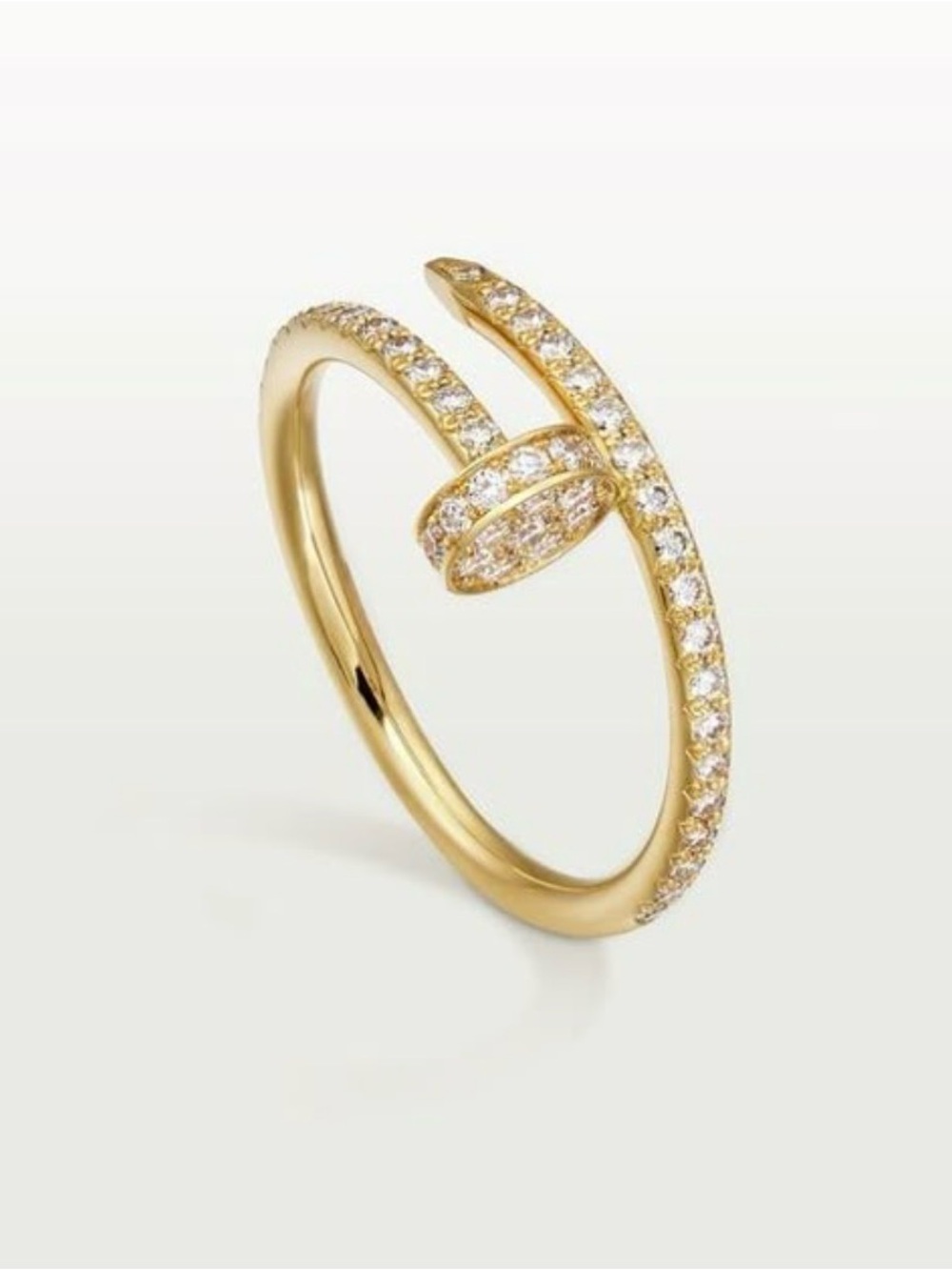 Gold Pavé Cross Accent Ring